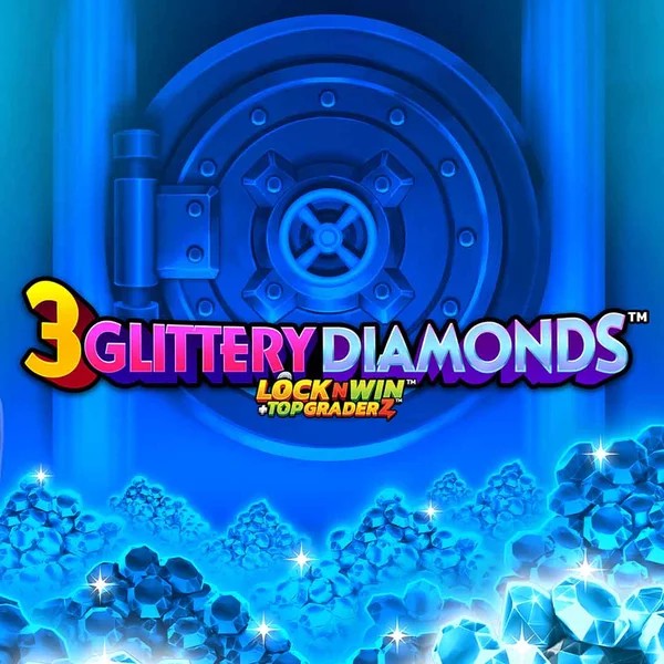 3 Glittery Diamonds logo – Slots by PearFiction Studios at Robocat Casino