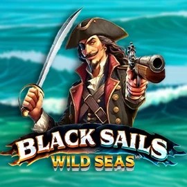 Black Sails Wild Seas slot logo by Infinity Dragon Studios at Robocat Casino