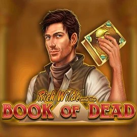 Book of Dead slot logo by Play'n GO at Robocat Casino