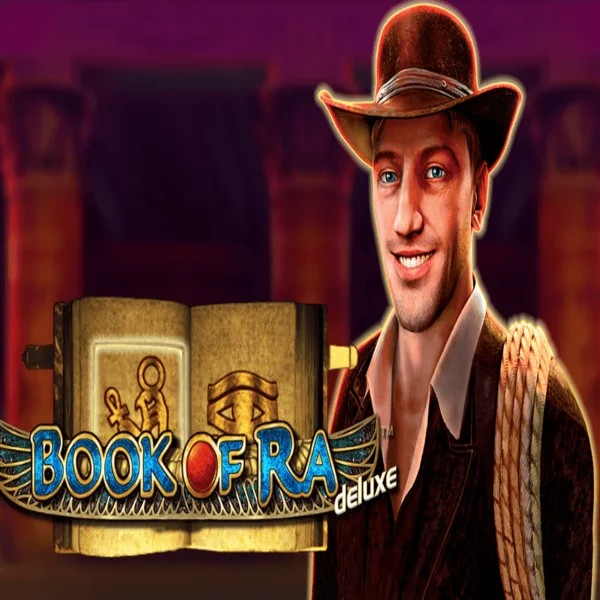 Book of Ra Deluxe by Novomatic, showcased at robocats.eu.com – game logo