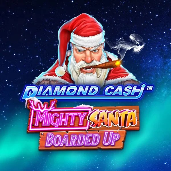 Diamond Cash Mighty Santa Boarded Up casino game by Greentube – featured logo at Robocat Casino