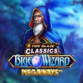 Fire Blaze Blue Wizard Megaways by Rarestone Gaming, showcased at robocats.eu.com – game logo
